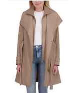 Halston Womens Trench Coat Brown Removable Belt Water-Resistant Pockets - $1,504.80 MXN
