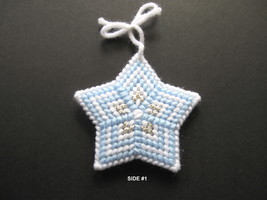 Plastic Canvas Star Tree Ornament - Handcrafted Holiday Ornament - Gift ... - £7.86 GBP