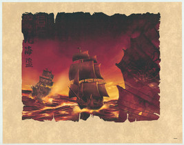 Limited Edition Art of Disney Parks Pirates of the Caribbean Ships Print... - $29.69