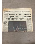 June 19 1973 Denver Post Newspaper Nixon Brezhnev meet &amp; Toast In US Red... - $20.00