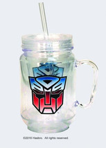 Transformers Animation Autobots Logo Double Wall Acrylic Mason Jar, NEW ... - £6.26 GBP