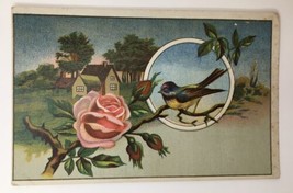 M.E. Hartzler York PA Victorian Trade Card Landscape Bird Flower House - $15.00