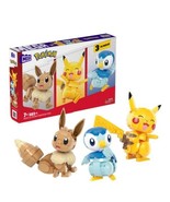 Pokemon Mega Construx Trio Pikachu Piplup Eevee Toys - £38.50 GBP