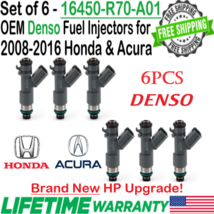 NEW OEM Denso x6 HP Upgrade Fuel Injectors for 10-11 Honda Accord Crosstour 3.5L - £220.36 GBP