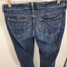 Arizona Boot Cut Destroyed Denim Blue Jeans Juniors Size 7 Ripped Knees - £11.19 GBP