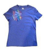 Adidas T-Shirt Womens Small Blue Cap Sleeve Fitted Digital Rainbow Metal... - £5.33 GBP