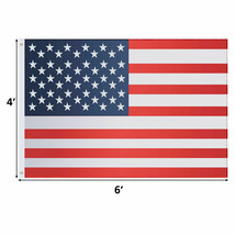 4&#39;x6&#39; American Flag Patriotic US Flag Double Stitching Steel Grommets Polyester - £7.09 GBP