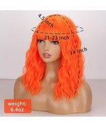 Short Bob Synthetic Wig with Wig Cap, Orange, 14&quot; - £14.04 GBP