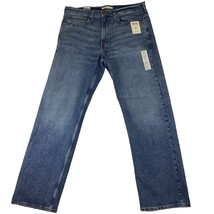 Signature Levi Strauss Jeans Men&#39;s 36 x 34 Blue Denim Medium Wash Loose Straight - £29.18 GBP