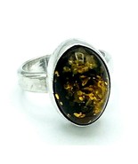 Vintage Sterling Silver Baltic Amber Ring Size 4 - £37.87 GBP