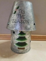 Ganz Galvanized Silver Metal Punched Tin Christmas Candle Decor Christmas Tree - £20.23 GBP