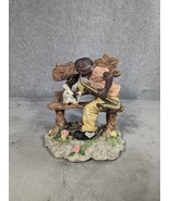 Vintage Ceramic African American Man Playing Saxophone With Dog On Bench... - £12.53 GBP