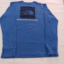 The North Face AX3T377 Men's Box NSE Blue Cotton Long Sleeve T-Shirt Size Medium image 2