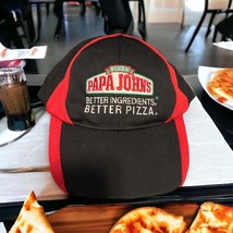Papa Johns Better Ingredients Better Pizza Hat Cap Hook &amp; Loop Black Bur... - £10.98 GBP