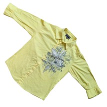 Meztizos Original Shirt Button Mens Sz XL Western Front Up Yellow Crosse... - $15.81