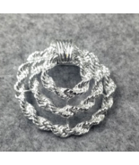 VTG Gerry&#39;s Three Hoop Wreath Textured Silver Tone Brooch Pin Costume Je... - £9.25 GBP