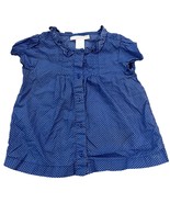 Janie and Jack Italian Flower Blue White Polka Dot Blouse 18-24 Months - $211.32 MXN