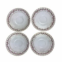 4 Antique Minton Saucers England Davis Collamore Co. NY Rosebud Scallope... - $37.61