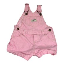 Osh Kosh B&#39;Gosh Sz 18M Jean Overalls Toddler Pink White Stripe Vestbak Denim - $26.72