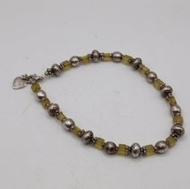 925 beaded bracelet with heart charm - $737.50 MXN
