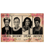 Ruth Bader Ginsburg Frida Kahlo Create Dissent Speak Justice 1 - £12.34 GBP