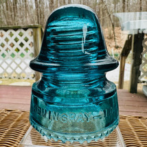 Vintage Hemingray Blue Glass Insulator Hemingray- 19 Made in USA - $19.75