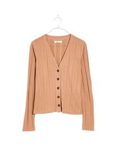 Madewell Nugget Double Wide Ribbed Cardigan in Faded Earth Tan NE473 Siz... - $34.65