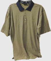 Masters Amen Corner Blue Yellow Stripes Cotton Golf Augusta Polo Shirt XL - £12.39 GBP