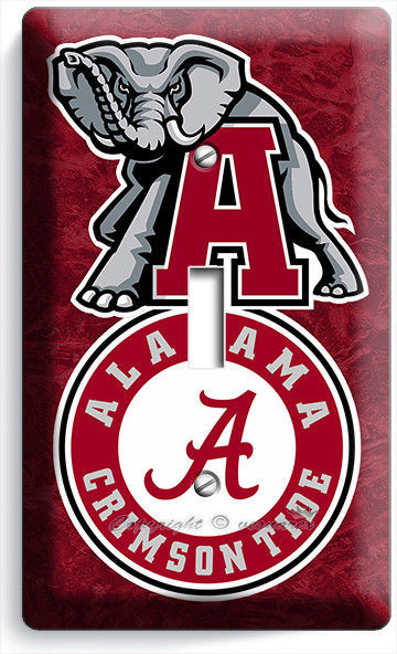ALABAMA CRIMSON TIDE FOOTBALL SINGLE LIGHT SWITCH WALL PLATE BEDROOM HOME DECOR