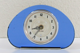 1940s Art Deco Seth Thomas Blue Mirror Table Clock - $64.35