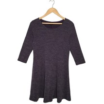 Everly Sweater Dress Womens M Fit Flare Sleeve Round Neck 3/4 Sleeve Purple - $19.79