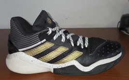 Adidas James Harden Men&#39;s Stepback Shoes 8.5 Basketball Black Gold Lace-Up - $29.50