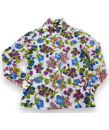 Vtg JC Penney Fashions Floral Button Down Disco Blouse Dagger Collar 38”... - £28.42 GBP