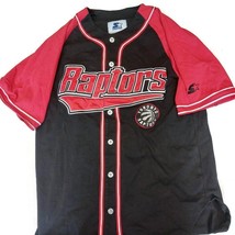 Vintage Starter Toronto Raptors Buttom Up Baseball Jersey Mens Size Large Black - £43.34 GBP
