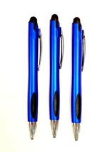 Lot Of 500 Pens -Thick Blue Barrel Style Retractable Pens With Stylus- Black Ink - £111.38 GBP