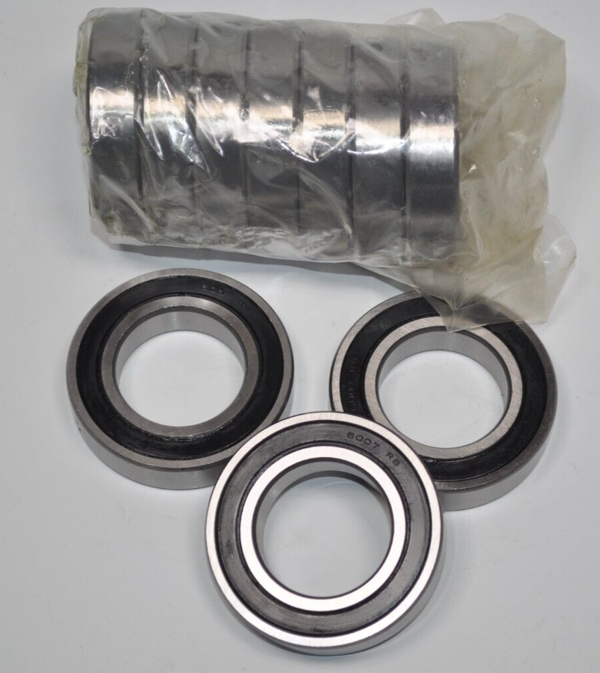 Lot of 10 NEW 6007 2RS Rubber Sealed Deep Groove Ball Bearing 35x62x14mm - $32.66