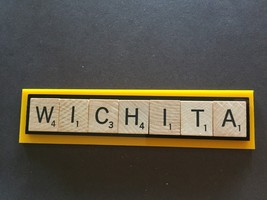 WSU Wichita State Shockers Christmas Ornament Scrabble Tiles Magnet - £8.82 GBP