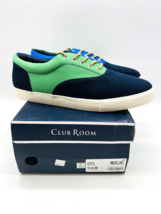 Club Room Men Lance Canvas Casual Sneakers- Navy / Green , US 11.5M - £17.18 GBP