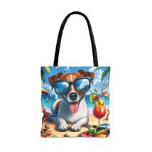 Tote Bag, Dog on Beach, Jack Russel, Tote bag, 3 Sizes Available, awd-1218 - £22.30 GBP+