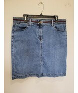Talbots Skirt Denim Pencil Womens Size 14 Stripe At Waist - $19.48 CAD