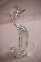 Elegant 9&quot; Long Neck Duck Clear Crystal Art Glass Animal Figurine - $34.64