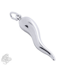Cornicello Italian Horn 925 Sterling Silver Solid Charm Pendant - Sizes! S M L - £12.85 GBP