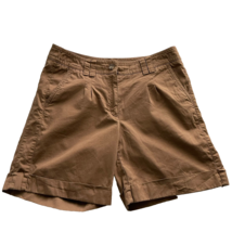 Westbound Shorts Brown Womens Size 6 Cotton Pleaded Pockets Zip Closure - £11.05 GBP
