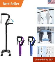 Premium Aluminum Adjustable Cane with Foam Grip and Quad Base for Secure... - $40.50