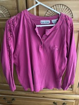 Together fuchsia shirt snap neckline women’s size large arm detail - £20.02 GBP