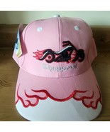 Choppers Adjustable Hat Pink W/  Flames Embroidered Adult Cap Motorcycle... - $12.34
