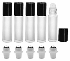 Perfume Studio Set of White Frosted Glass Roll On Bottles with Black Caps and In - £10.31 GBP