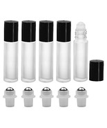 Perfume Studio Set of White Frosted Glass Roll On Bottles with Black Cap... - $12.95