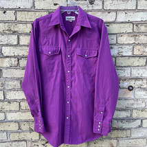 Northern Plains 15-15 1/2 - 35/36 Shirt Company Western Purple Pearl Snap - £12.23 GBP