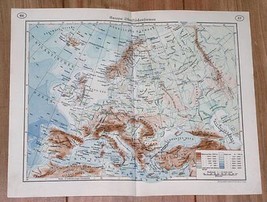 1937 Vintage Physical Map Of Europe Germany Poland France Italy Great Britain - £19.48 GBP